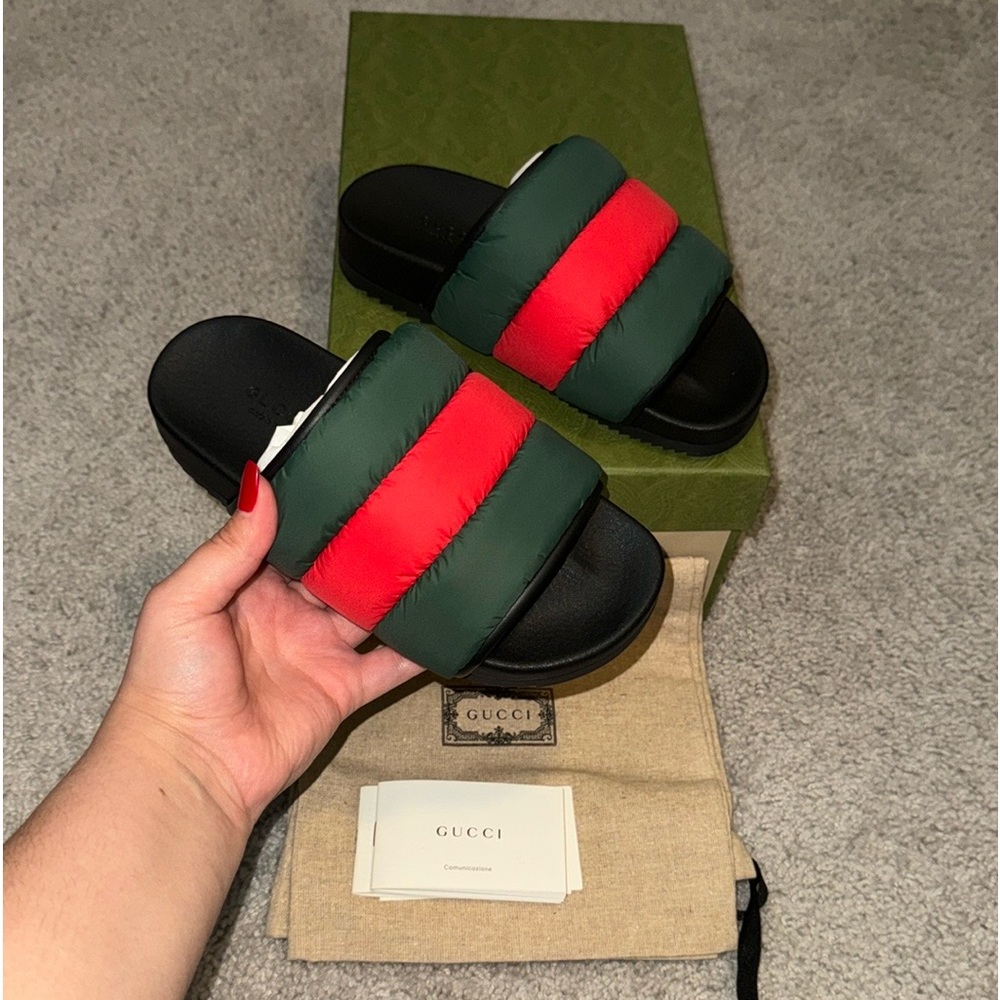 Women’s Gucci Sideline Puffer Web Slide!
